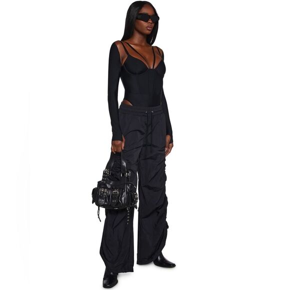 Poster Girl Lick You Lots Strappy Bodysuit in Black XL NWT - Picture 1 of 15